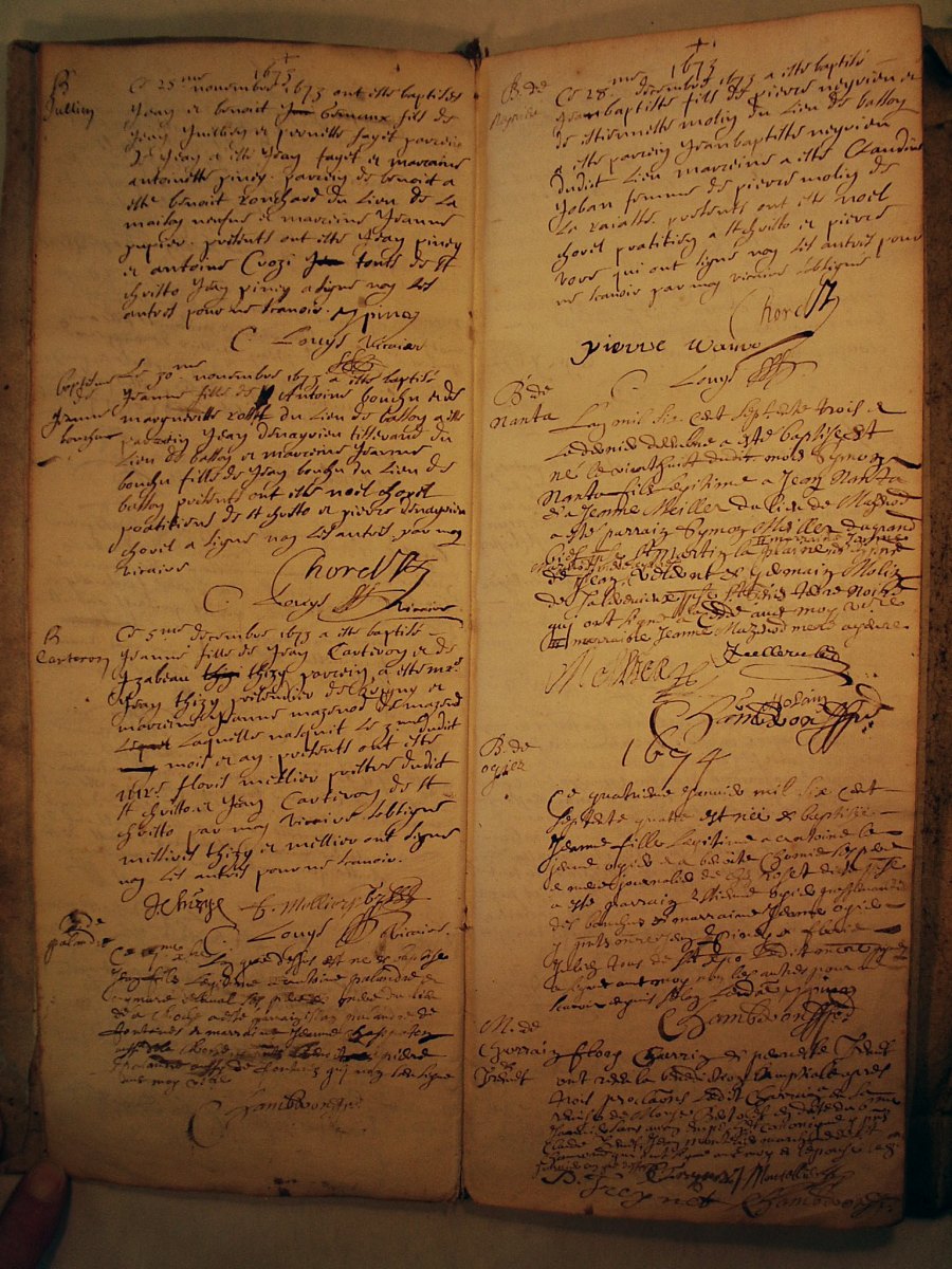Page du registre